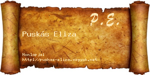Puskás Eliza névjegykártya